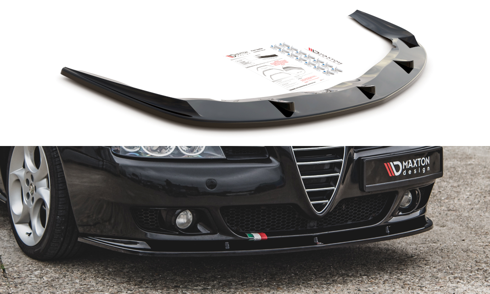 Image of Front Splitter Alfa Romeo 156 Facelift - Gloss Black
