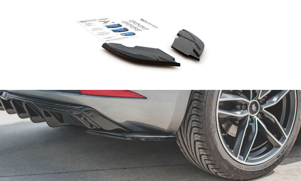 Image of Rear Side Splitters Seat Leon MK3 Fr Facelift - Gloss Black