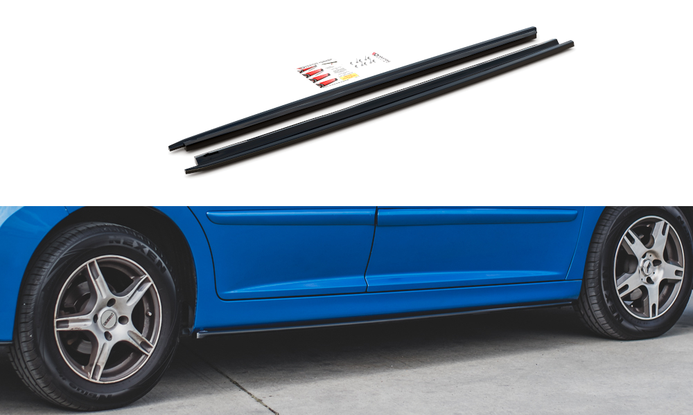 Image of Side Skirts Diffusers Peugeot 207 Sport - Gloss Black