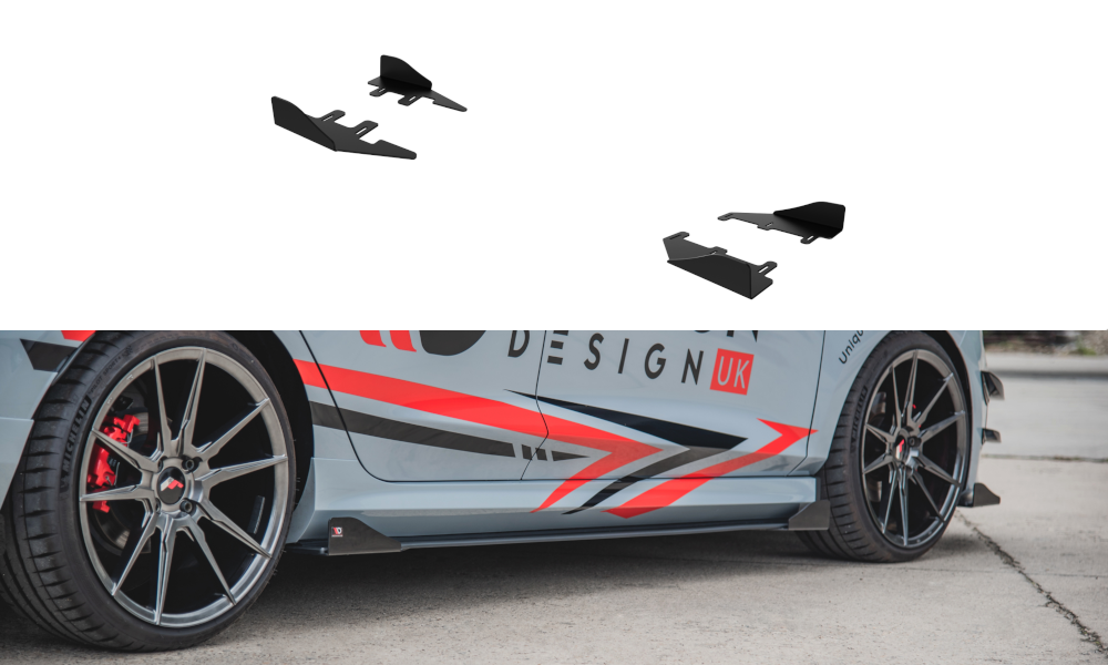 Image of Zijkleppen Ford Fiesta MK8 ST / ST-Line - Glanzend Zwart