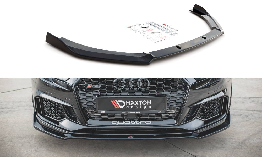 Image of Front Splitter V.3 Audi RS3 8V FL Sportback - Gloss Black