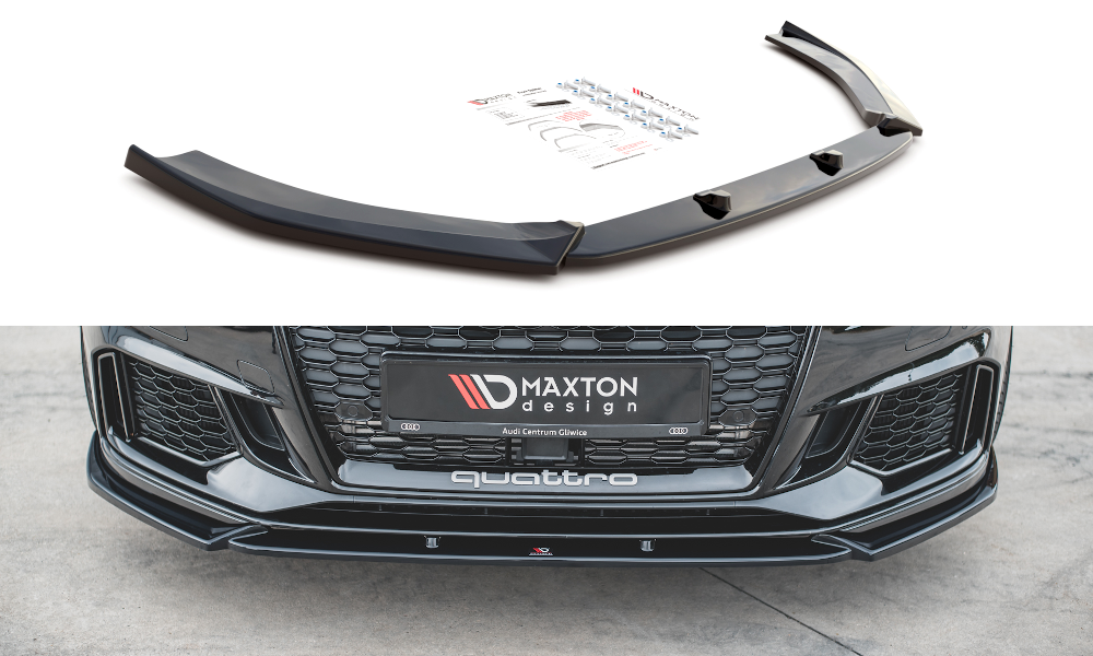 Image of Front Splitter V.4 Audi RS3 8V FL Sportback - Gloss Black