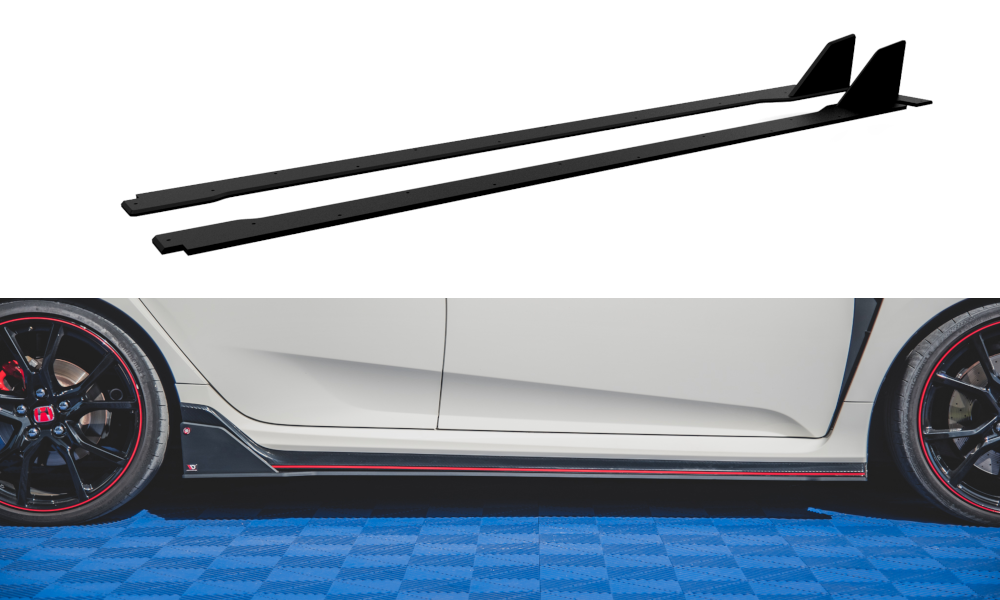 Image of Zijskirts Diffusers Honda Civic X Type-R-Zwart