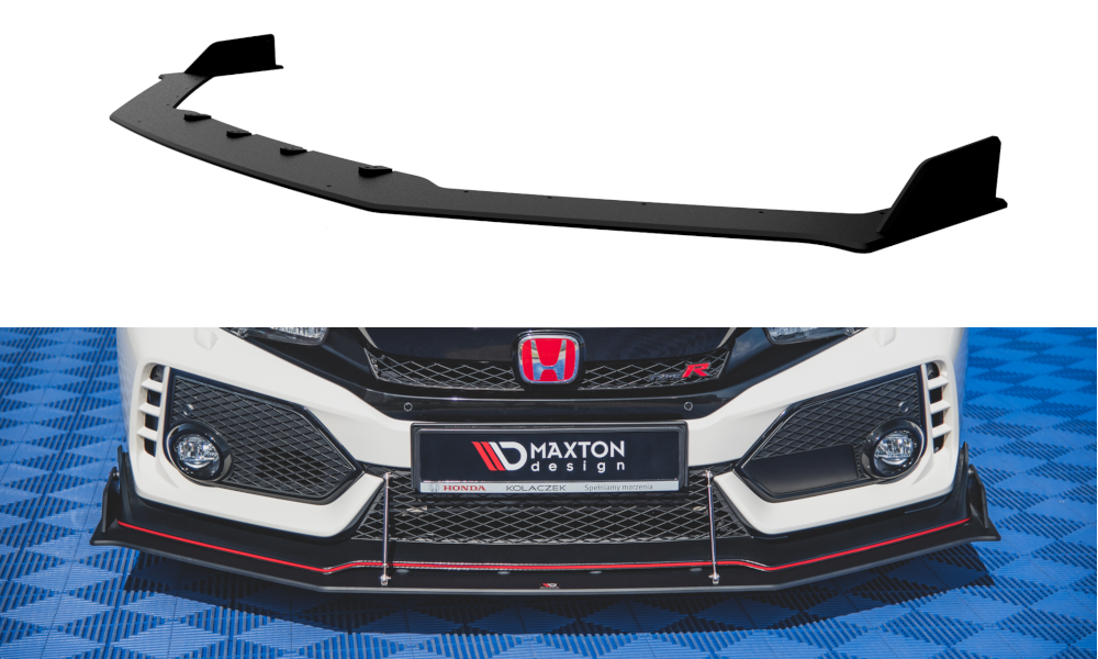 Image of Racing Duurzaamheid Frontsplitter Honda Civic X Type-R-Red Li