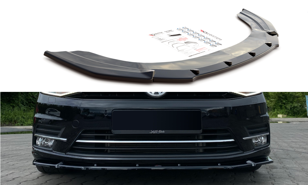 Image of Front Splitter Volkswagen Caddy MK. 4 - Gloss Black