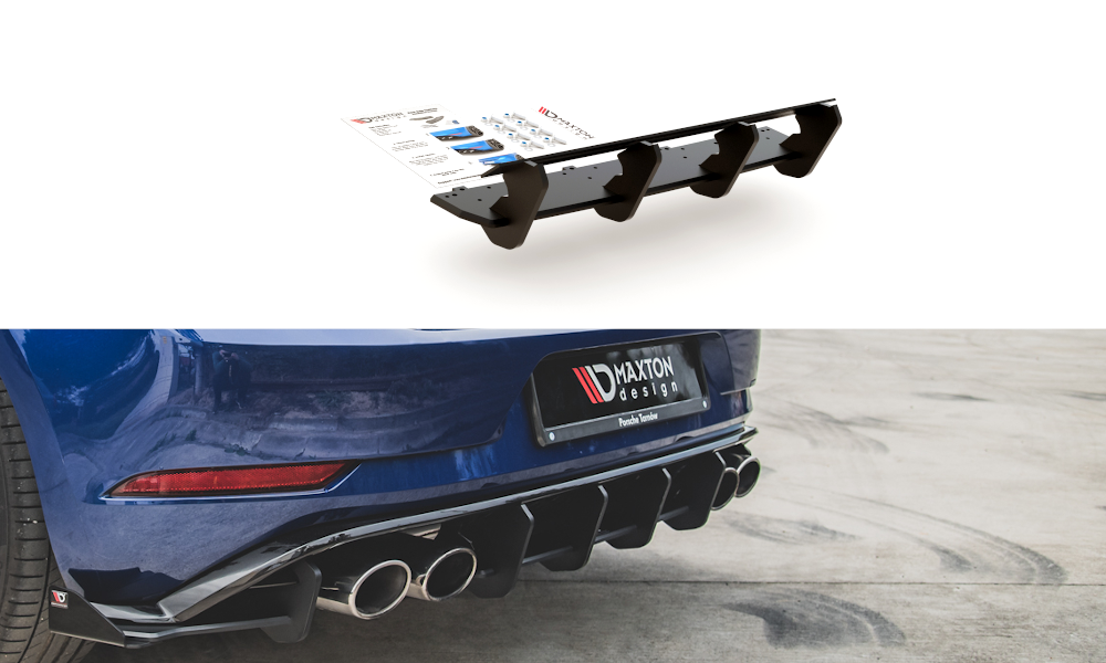 Image of Racing Durability Rear Diffuser VW Golf 7 R Facelift - Black
