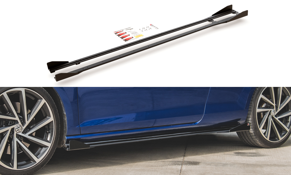 Image of Side Skirts Diffusers+Flaps VW Golf 7 R/R-Line Facelift-GB V2
