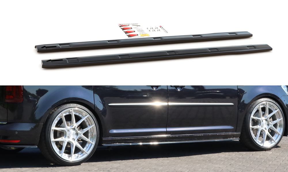 Image of Side Skirts Diffusers Volkswagen Caddy MK. 4 - Gloss Black