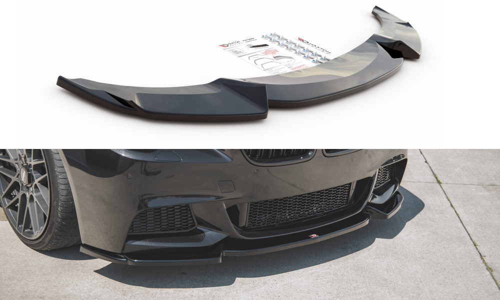 Image of Front Splitter V.3 For BMW 5 F10/F11 M-Pack - Gloss Black