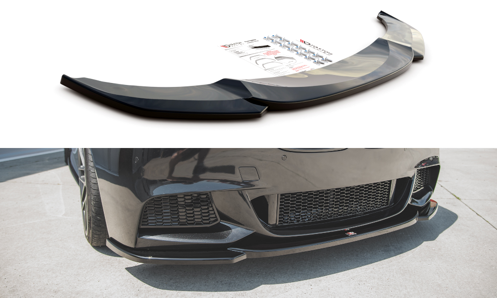 Image of Front Splitter V.4 For BMW 5 F10/F11 M-Pack - Gloss Black