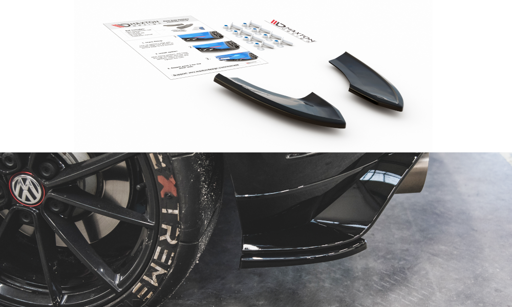 Image of Rear Side Splitters VW Golf 7 GTi Tcr - Gloss Black