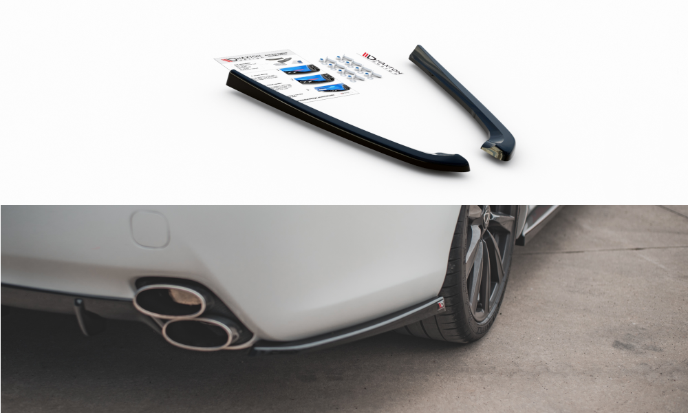 Image of Rear Side Splitters Lexus Is F MK2 - Gloss Black