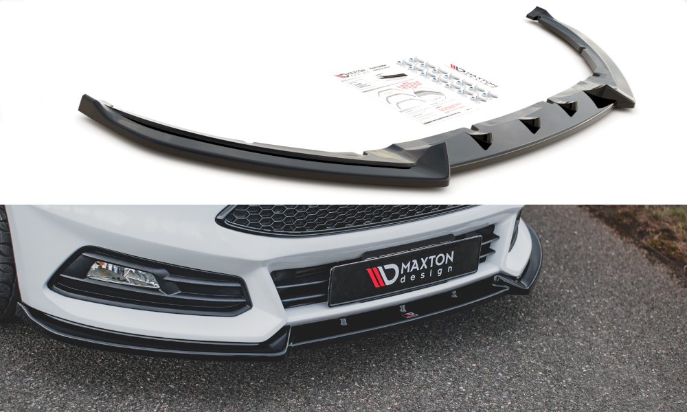 Image of Front Splitter V.4 Ford Focus ST MK3 Facelift - Gloss Black