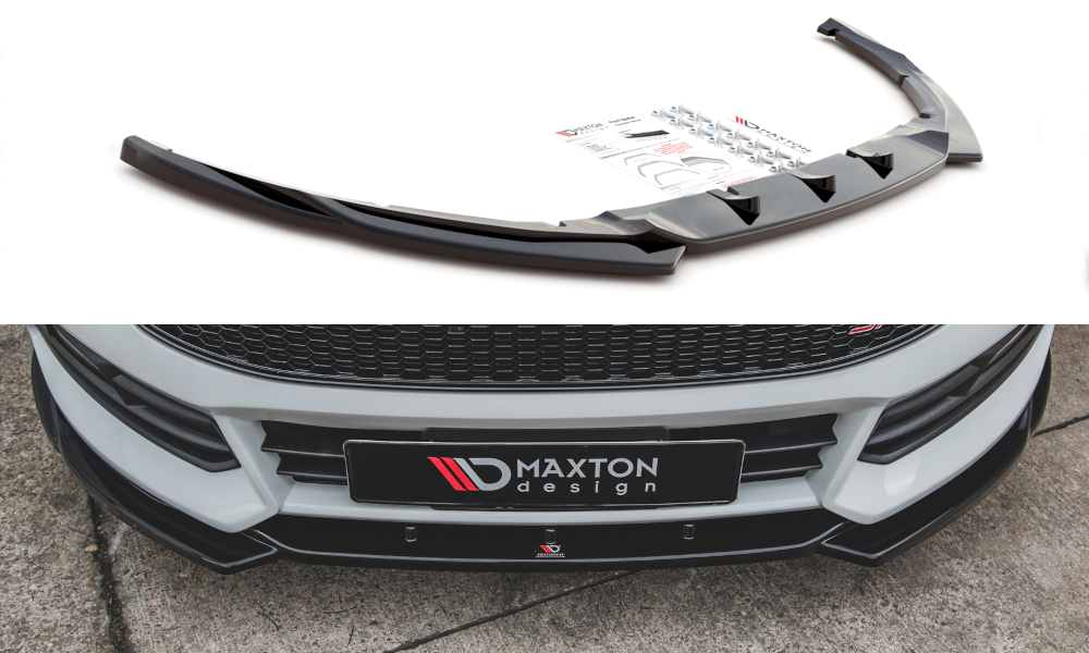 Image of Front Splitter V.5 Ford Focus ST MK3 Facelift - Gloss Black