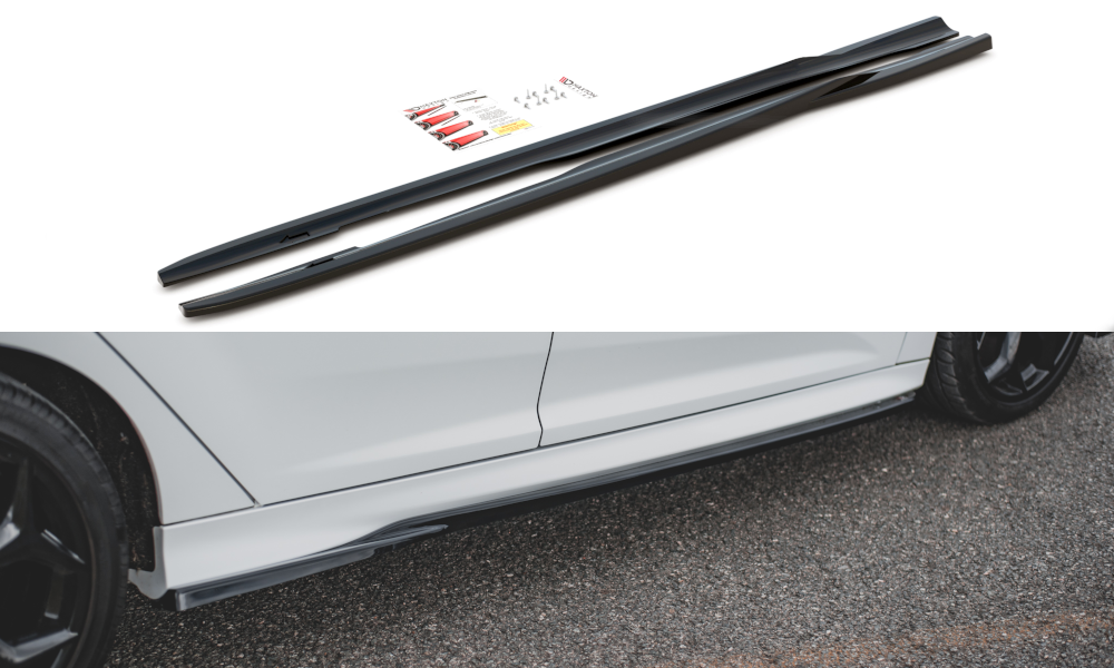 Image of Side Skirts Diffusers V.2 Ford Focus ST MK3 - Gloss Black