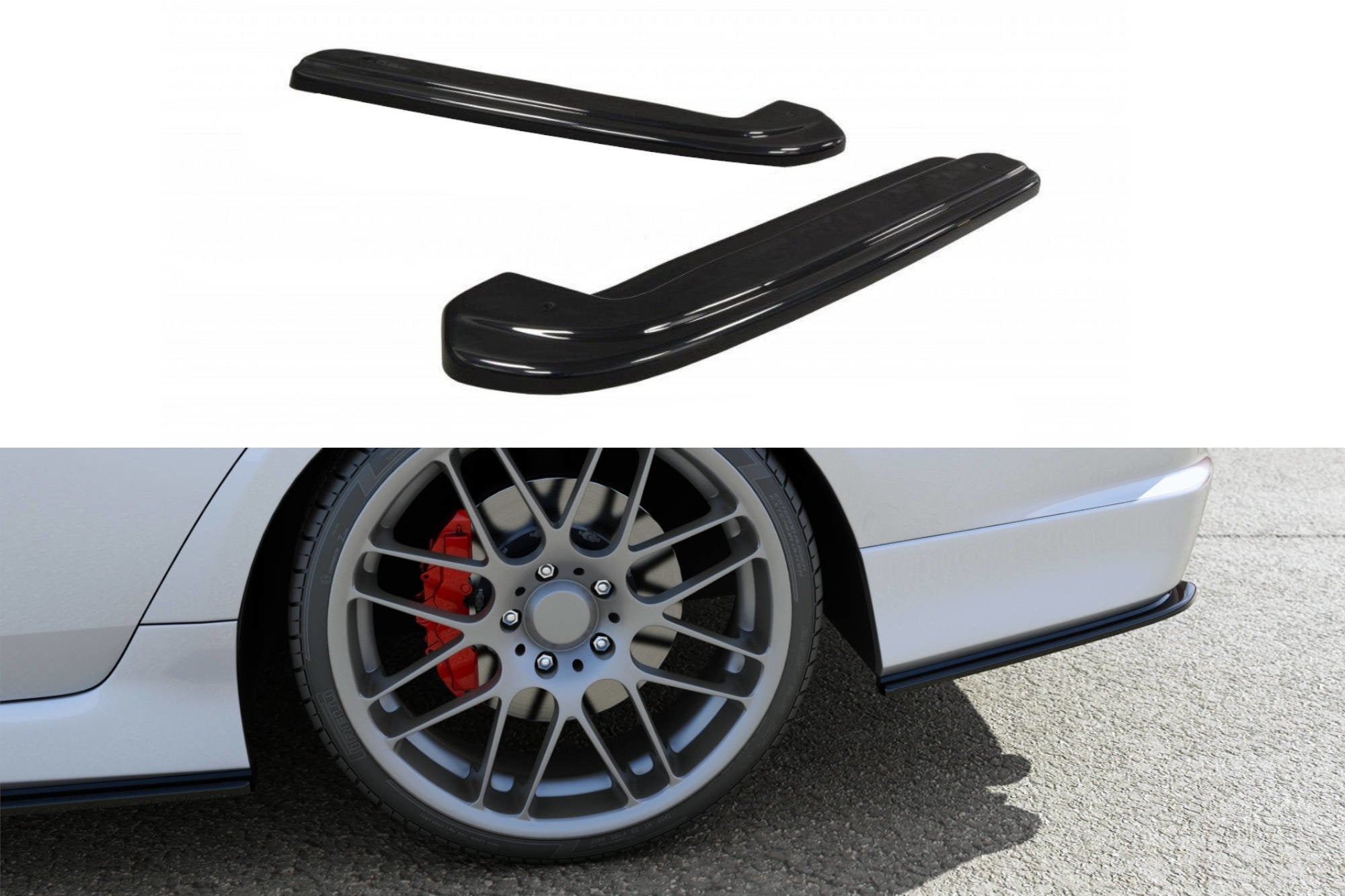Image of Rear Side Splitters Honda Accord VII Type-S - Gloss Black