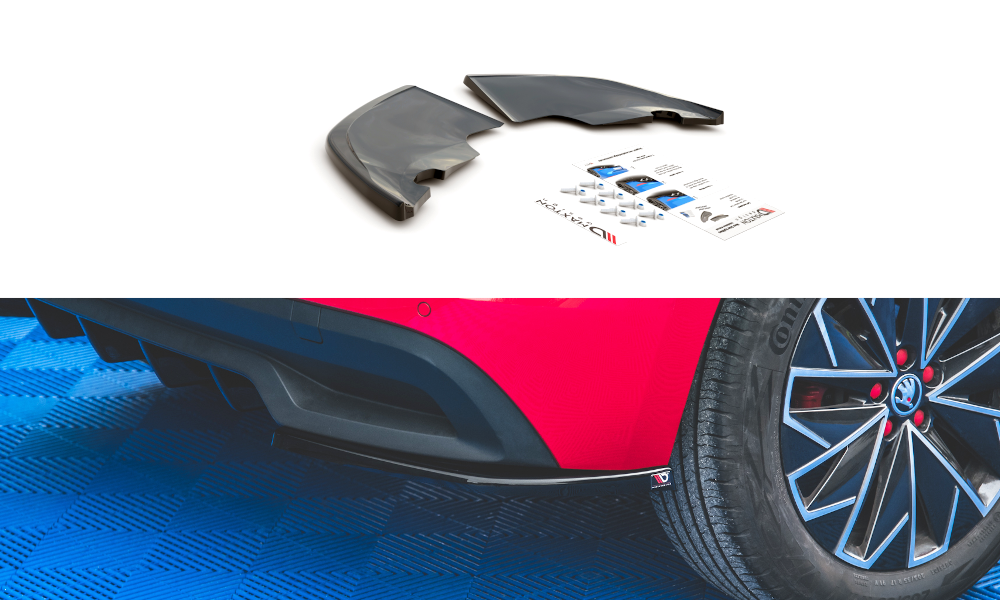 Image of Rear Side Splitters Skoda Kamiq - Gloss Black