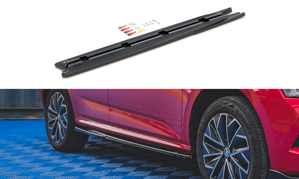 Image of Side Skirts Diffusers Skoda Kamiq - Gloss Black