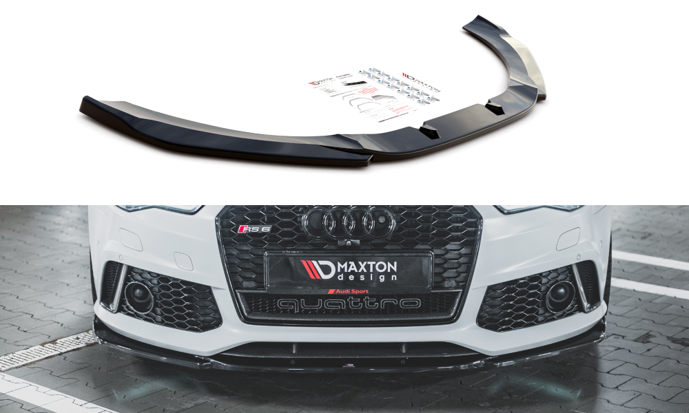 Image of Voorsplitter V.3 Audi RS6 C7 - Glanzend Zwart