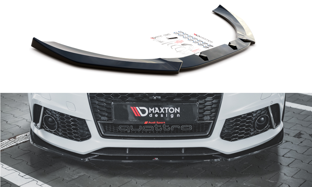 Image of Voorsplitter V.4 Audi RS6 C7 - Glanzend Zwart