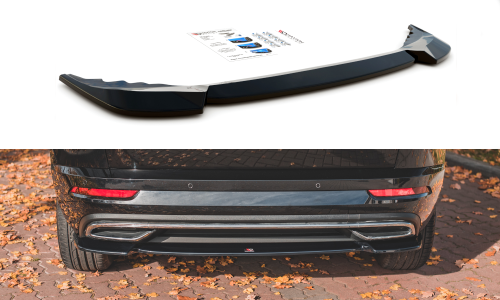Image of Central Rear Splitter Skoda Karoq Sportline - Gloss Black
