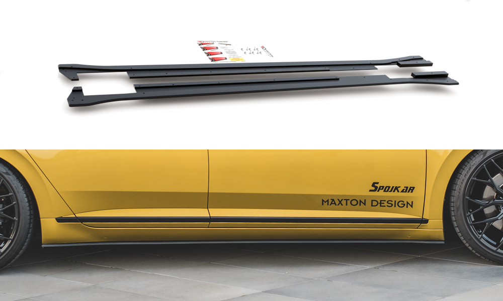 Image of Side Skirts Diffusers Volkswagen Arteon R-Line-Red Line