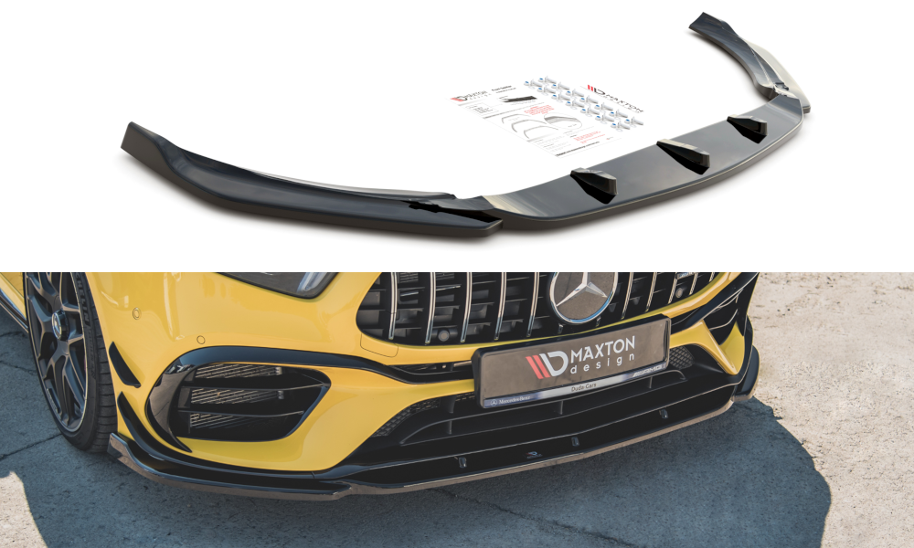 Image of Front Splitter V.2 Mercedes-AMG A 45 S W177 - Gloss Black