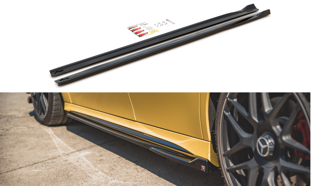 Image of Side Skirts Diffusers Mercedes-AMG A 45 S W177 - Gloss Black