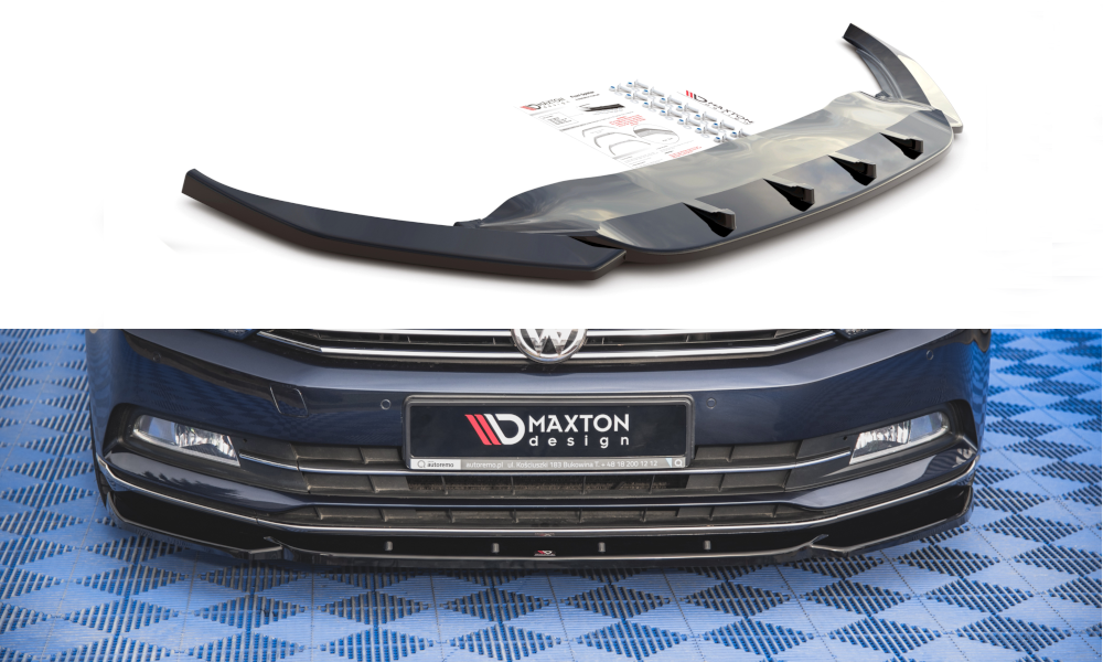 Image of Front Splitter V.1 Volkswagen Passat B8 - Gloss Black