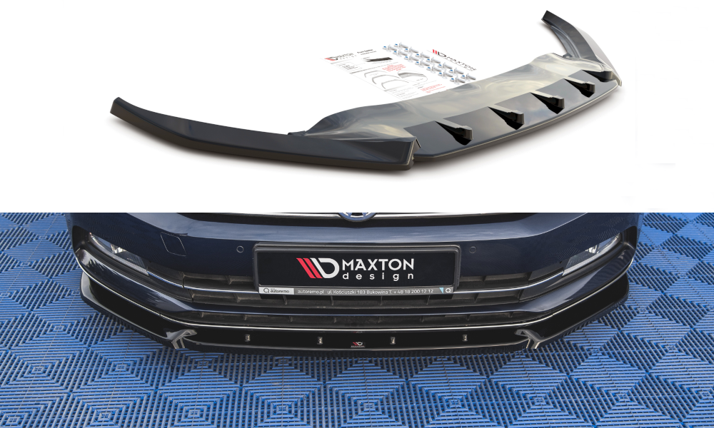 Image of Front Splitter V.2 Volkswagen Passat B8 - Gloss Black