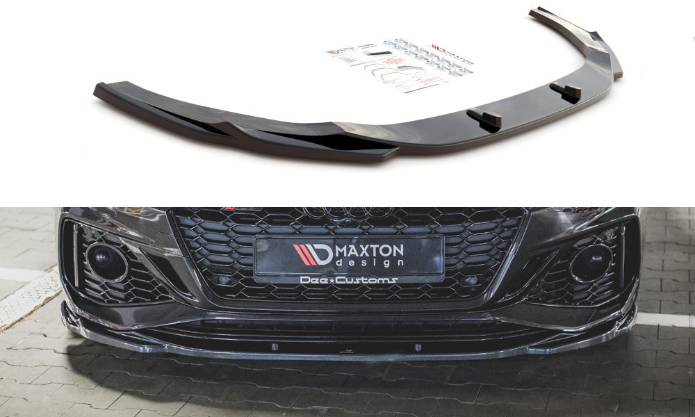 Image of Front Splitter V.3 Audi RS5 F5 Facelift - Gloss Black