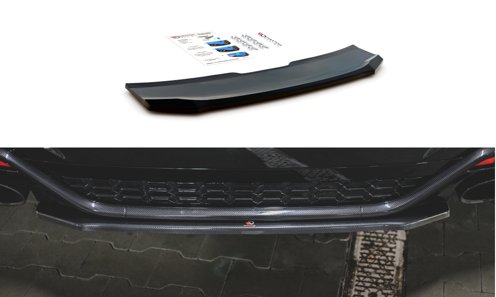 Image of Central Rear Splitter Audi RS5 F5 Facelift - Gloss Black