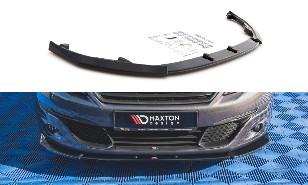 Image of Front Splitter V.2 Peugeot 308 MK2 Facelift - Gloss Black
