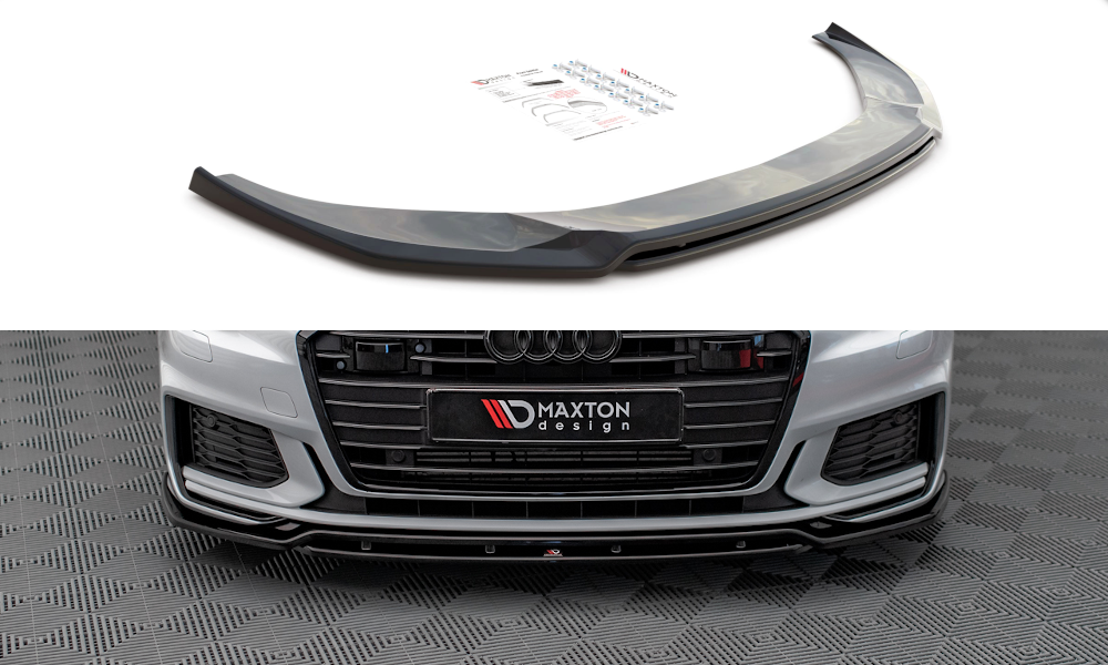 Image of Front Splitter V.3 Audi A6 S-Line / S6 C8 - Gloss Black