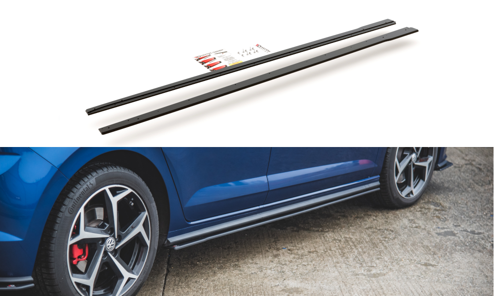 Image of Side Skirts Diffusers Volkswagen Polo GTi MK6-Black