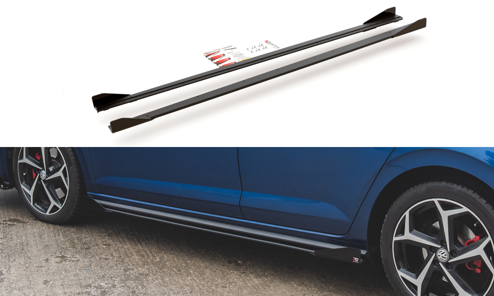 Image of Side Skirts Diffusers+Flaps Volkswagen Polo GTi MK6-GB V1