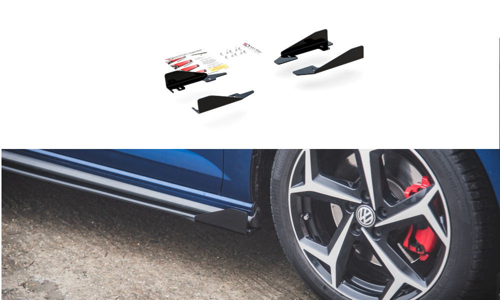Image of Side Flaps Volkswagen Polo GTi MK6 - Gloss Black