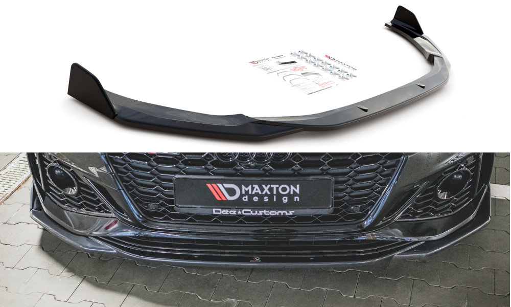 Image of Front Splitter + Flaps V.1 Audi RS5 F5 Facelift - Not Primed V1