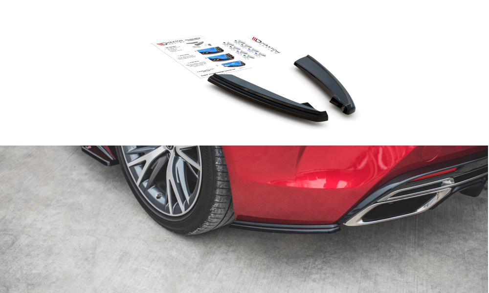 Image of Rear Side Splitters Lexus LC 500 - Gloss Black