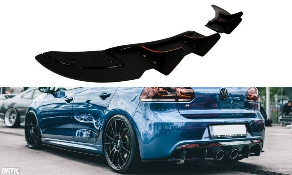 Image of Rear Side Splitters VW Golf Vi R (Cnc) - Gloss Black