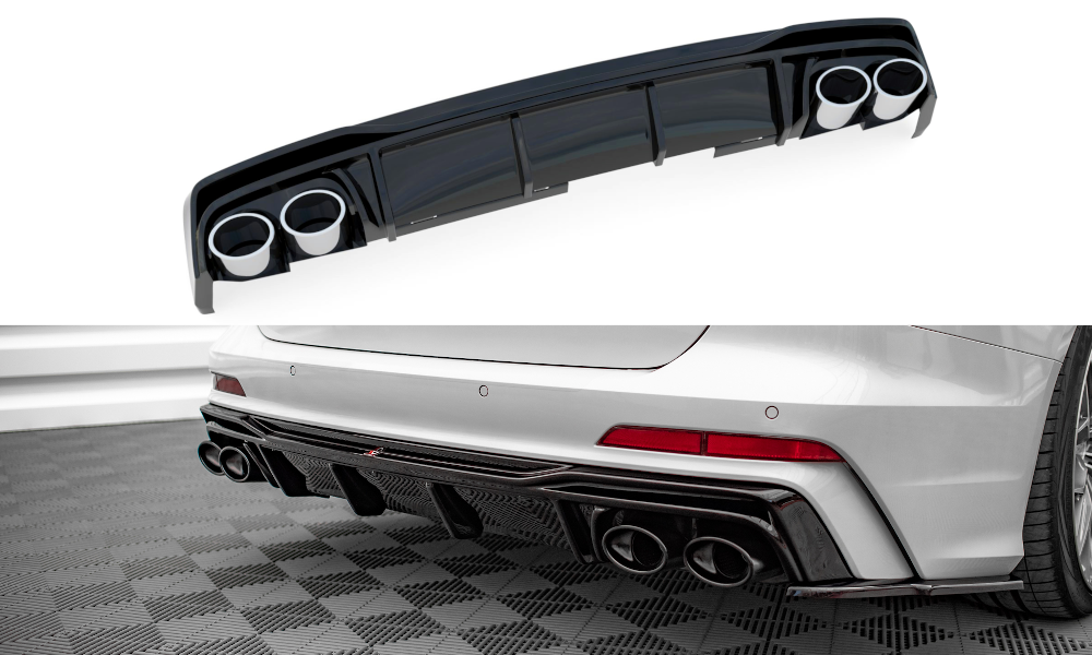 Image of Valance+Exhaust Ends Imitation Audi A6 C8 S-Line-Incl. Bee V1