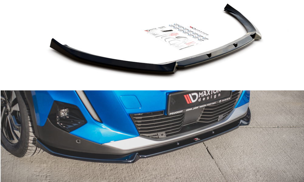 Image of Front Splitter V.1 Peugeot 2008 MK2 - Gloss Black