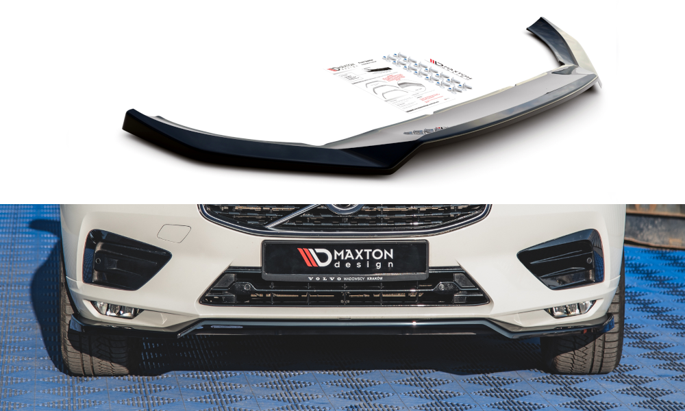 Image of Front Splitter V.1 Volvo XC60 MK2 R-Design - Gloss Black