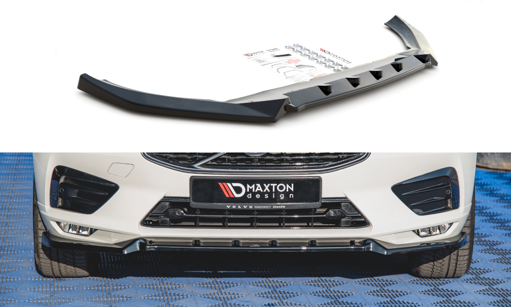Image of Front Splitter V.2 Volvo XC60 MK2 R-Design - Gloss Black