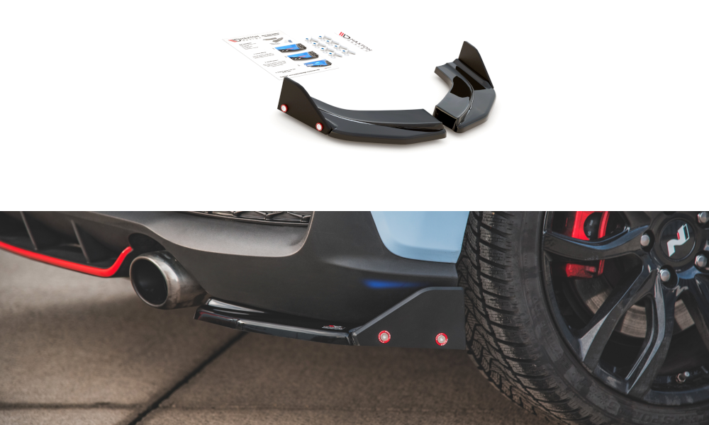 Image of Rear Side Splitters + Flaps V.6 Hyundai I30 N MK3 Hatchback- V3