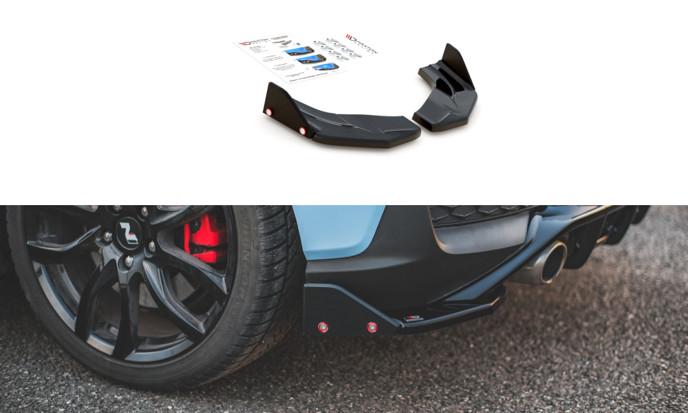 Image of Rear Side Splitters + Flaps V.7 Hyundai I30 N MK3 Hatchback- V2