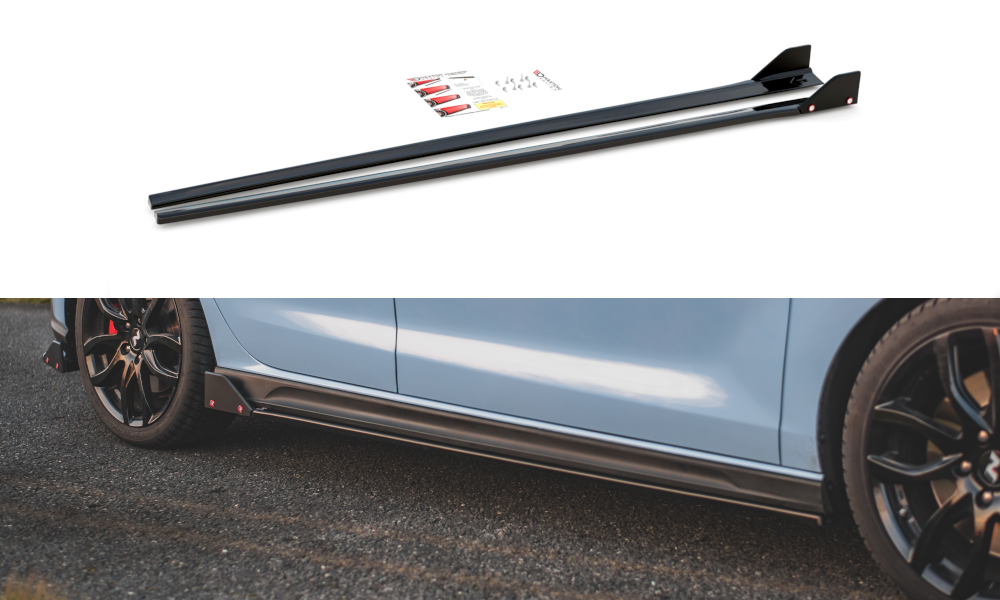 Image of Side Skirts Diff.+Flaps V.5 Hyundai I30 N MK3/MK3 FL HB-NP V3