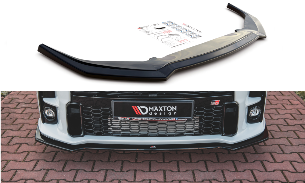 Image of Front Splitter V.1 Toyota Gr Yaris MK4 - Gloss Black