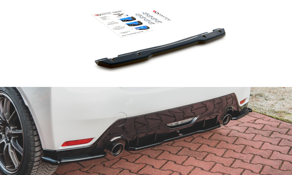 Image of Central Rear Splitter Toyota Gr Yaris MK4 - Gloss Black