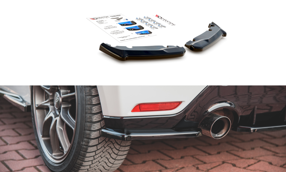 Image of Rear Side Splitters V.1 Toyota Gr Yaris MK4 - Gloss Black